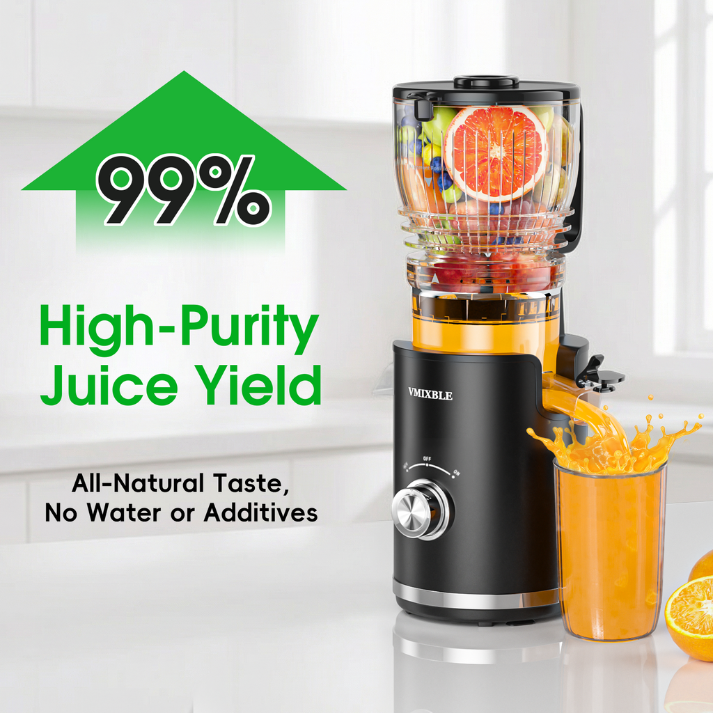 Juicer Machines, Cold Press Juicer with 5.8" Wide Feed Chute, 300W Slow Masticating Juicer for Whole Fruits & Vegetables, High Juice Yield, Easy to Clean, BPA Free Juice Extractor Machine
